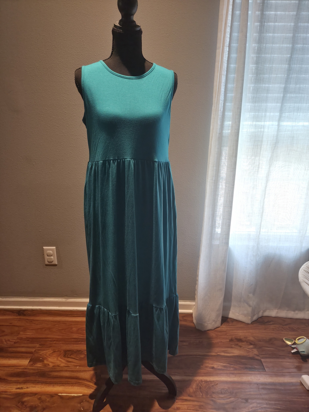 Sleeveless Teal Maxi Dress - Casual Tiered Summer Dress